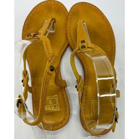 Frye Carson T Strap Leather Studded Ankle Strap Casual Thing Sandals Size 9 - Picture 4 of 8
